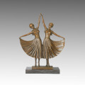 Dancer Bronze Sculpture Skirt Girl Decoration Brass Statue TPE-039